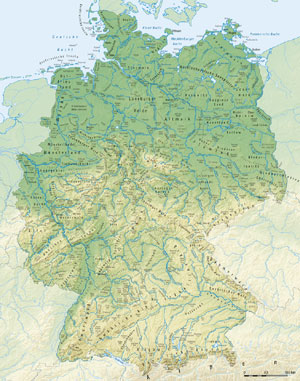 физическая карта германии